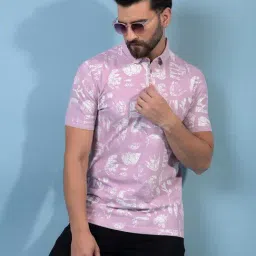 Crimsoune Club Pink Slim Fit Printed T-Shirt-picture-20