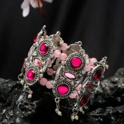 YouBella Silver Plated Oxidized Cuff Bracelet-picture-29
