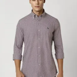 Van Heusen Sport Purple Cotton Slim Fit Checks Shirt-picture-26