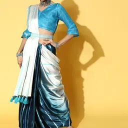 DIVASTRI Tie and Dye Satin Saree-image-18