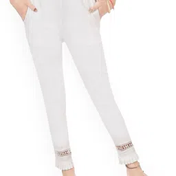 Fessist Women Relaxed Slim Fit Easy Wash Pleated Trousers image 2