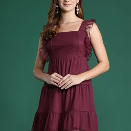 DressBerry Gathered & Pleated Detail Tiered A-Line Dress-picture-47