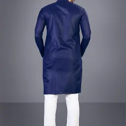 Attigo Navy Blue Cotton Blend Kurta Sets-picture-32