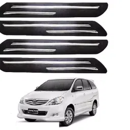 SCA Rubber Car Side Bumper Protector Guard with Double Chrome Strip for Toyota Innova Old Model Black (Set of 4)-picture-35