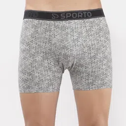 SPORTO Pack Of 2 Printed Pure Cotton Trunks - SP-TR-M1031-GM-BLK-XL-2P-RE image 2