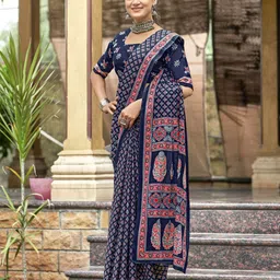 all about you Ethnic Motifs Printed Cotton Saree image 4