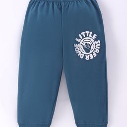 Tango Looper Knit Full Length Lounge Pant with Text Print -Teal Blue-picture-11