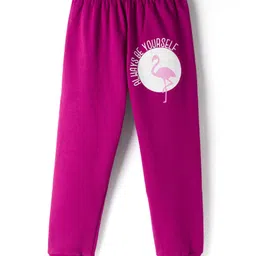 Tango Fleece Knit Full Length Pant With Always Be Yourself Text Print - Purple-picture-10