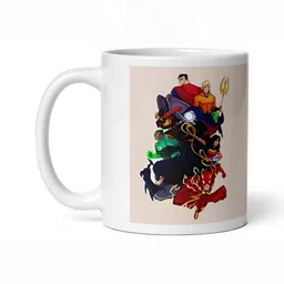 Mr UVD White & Beige Superman Printed Ceramic Glossy Mug - 350 ml-picture-18