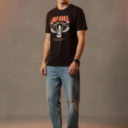 OUTLAWS Graphic Printed Round Neck Pure Cotton T-Shirt-picture-32