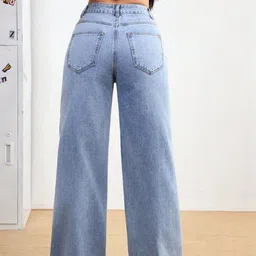 DressBerry Women Comfort Straight Fit High-Rise Light Fade Acid Wash Stretchable Jeans image 3