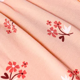 Tango Single Jersey Knit Full Length Lounge Pant With Floral Print - Peach image 3