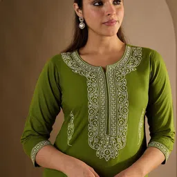 Indo Era Women Ethnic Motifs Printed Kurta with Trousers-picture-41