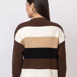 GFO Women Colourblocked Woollen Casual Pullover image 5