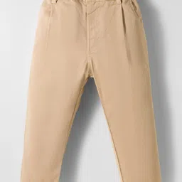 ToffyHouse Cotton woven Full Sleeves Checkered Party Shirt & Trouser Set with Bow - Tan & Light Blue image 4