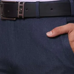 Raymond Blue Contemporary Fit Texture Trousers image 5