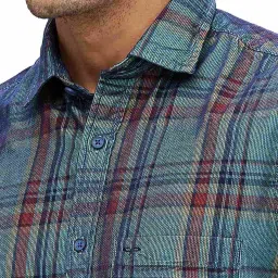 Colorplus Green Regular Fit Checks Shirt image 5