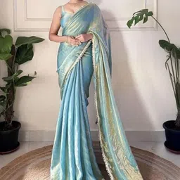 JAINICA Embroidered Tissue Saree image 2
