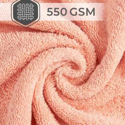 Boutique Living Luxe Loom Peach Cotton Bath Towel image 5