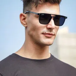 Resist Eyewear Black UV Protection Square Unisex Sunglasses-image-91