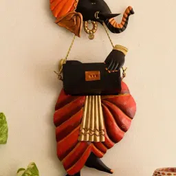 eCraftIndia Lord Ganesha playing Harmonium Wall Hanging-picture-36