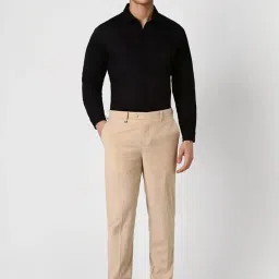 Van Heusen Beige Slim Fit Trousers image 4