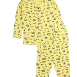 Smarty Kids Yellow & Blue Printed Shirt with Pyjamas-image-8