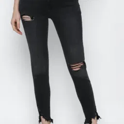 American Eagle Outfitters Black Distressed Skinny Fit Jeans-picture-47