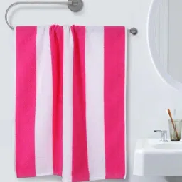 Romee Pink & White Cotton 500 GSM Bath Towel - Set of 1-picture-14