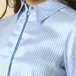 Allen Solly Blue Striped Shirt image 5