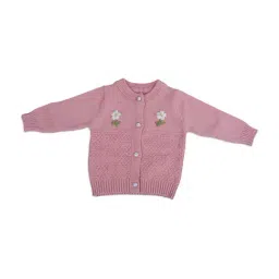Baby Moo Kids Pink Floral Print Full Sleeves Sweater-picture-23