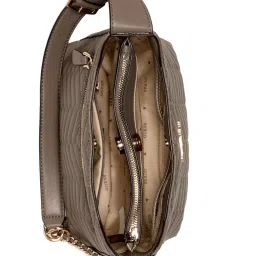Guess Taupe Textured Anning Shoulder Bag image 5