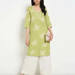 Rangmanch by Pantaloons Green Printed Kurtas image 4