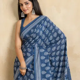 SHANVIKA Blue Pure Cotton Printed Saare image 5