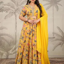 Janasya Printed Ready to Wear Lehenga & Blouse With Dupatta-picture-10