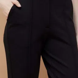 Code By Lifestyle Black Regular Fit Trousers image 5