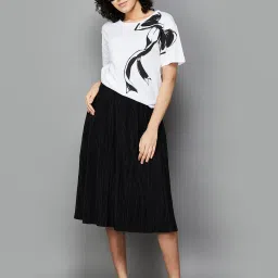 Fame Forever by Lifestyle White & Black Cotton Print T-Shirt image 5