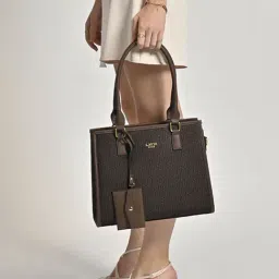 LAVIE LUXE Brown Printed Extra Large Satchel Handbag with Pouch-picture-29