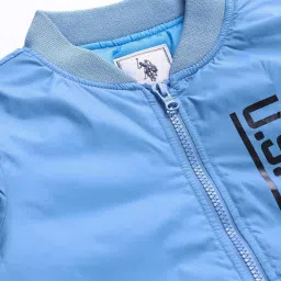 U.S. Polo Assn. Kids Light Blue Printed Full Sleeves Jacket image 5