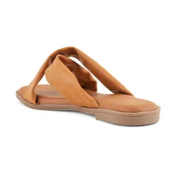 Scentra Women's Beige Cross Strap Sandals image 5