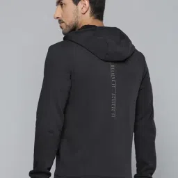 ALCIS Black Regular Fit Printed Sports Hoodies image 2