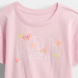GAP Kids Light Pink Regular Fit Cotton Graphic Top image 3