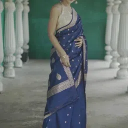 Vmdesigns Ethnic Motifs Zari Linen Blend Handloom Saree image 2