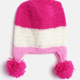 CHUTPUT Kids Set of 2 Blue & Pink Crochet Beanie image 2