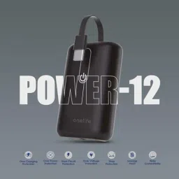 Onelife Power 12, 10000 mAh 35W Fast Charging Mini Power Bank with PD3.0 35W (Black) image 4