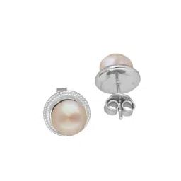 Sri Jagdamba Pearls 925 Silver Rachana Stud Earrings image 4