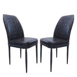 Zidle Currency 5 Metal & Suede Leather Metal Dining Chair 43X91X43 cm Black for Dining & Kitchen, (Pack Of 2 Pcs)-picture-44