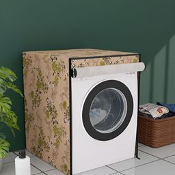 Myntra Elegant Homes Beige & Green Printed Front Loaded Washing Machine Cover-picture-5