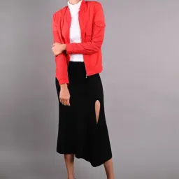 Odette Red Regular Fit Jacket-image-52