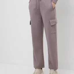 studiofit women Studiofit by Westside Mauve Quilt Textured High-Rise Track Pants-picture-40